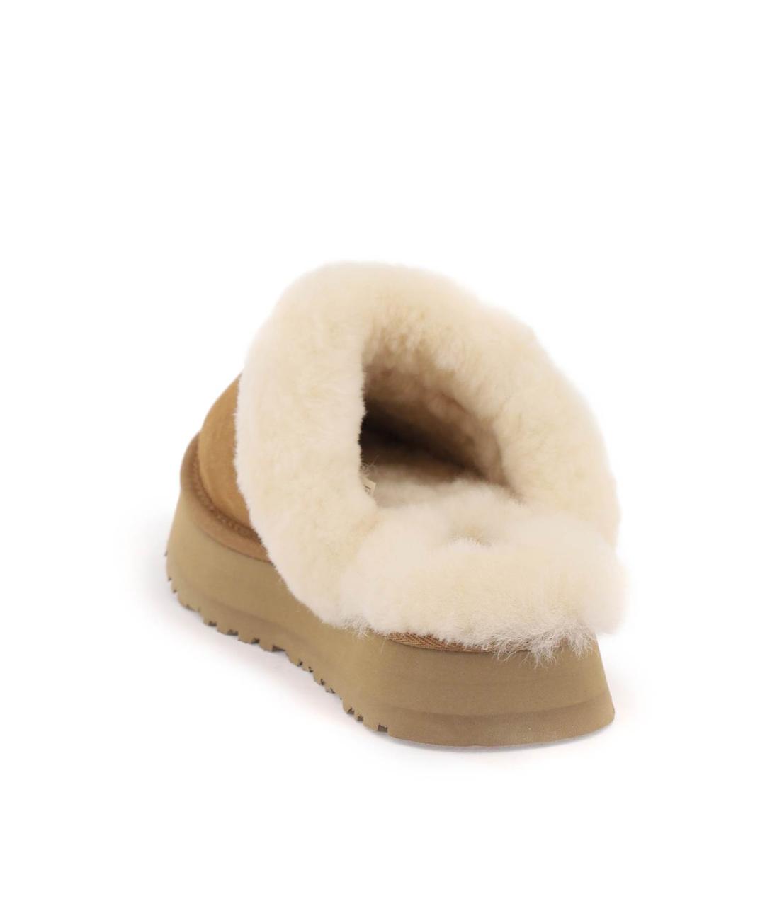 UGG AUSTRALIA Бежевые кожаные сабо, фото 4