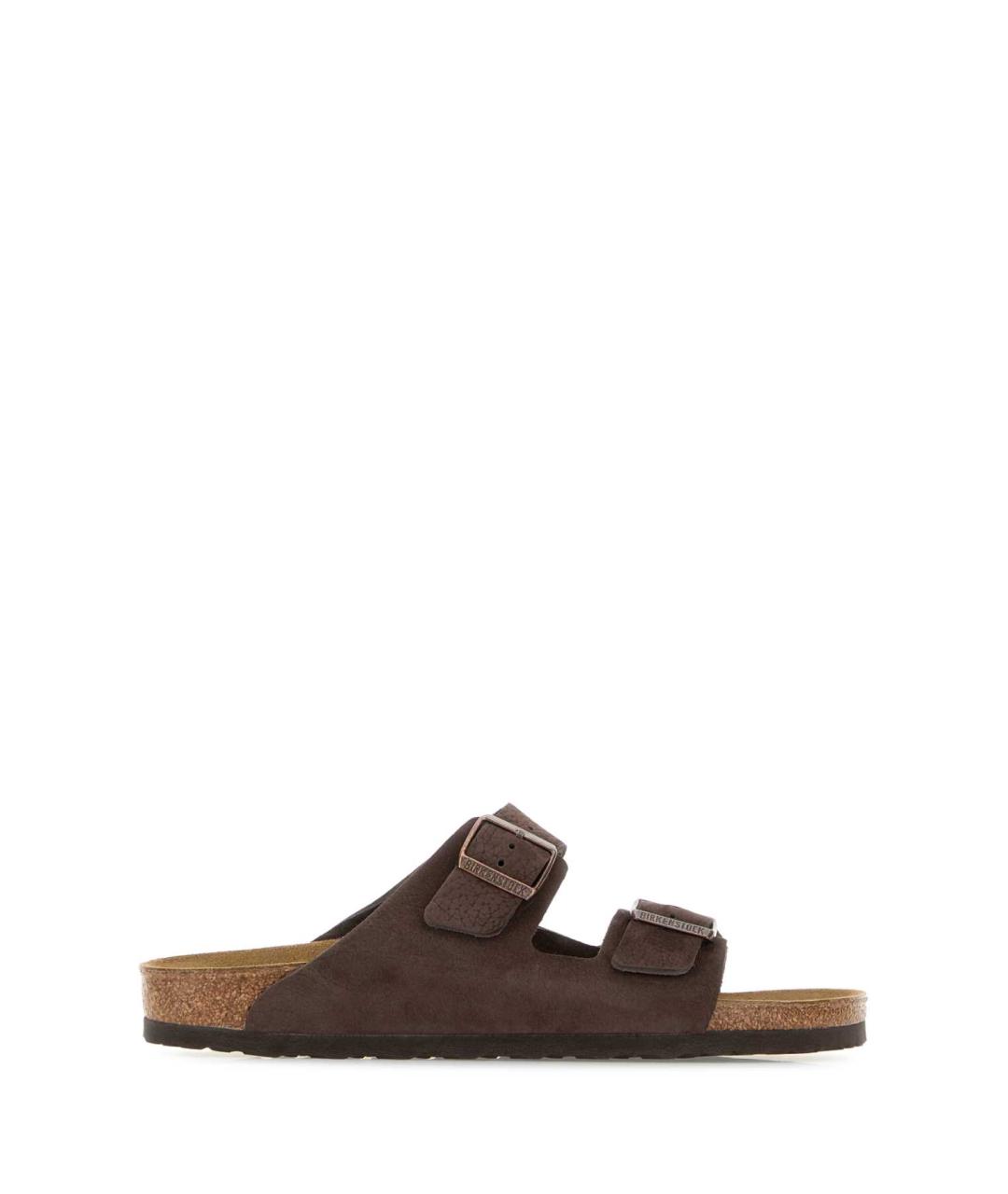 BIRKENSTOCK Коричневые замшевые шлепанцы, фото 1