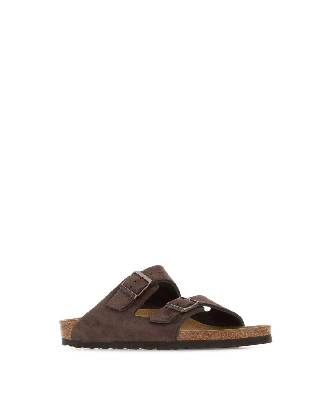 BIRKENSTOCK Коричневые замшевые шлепанцы, фото 2