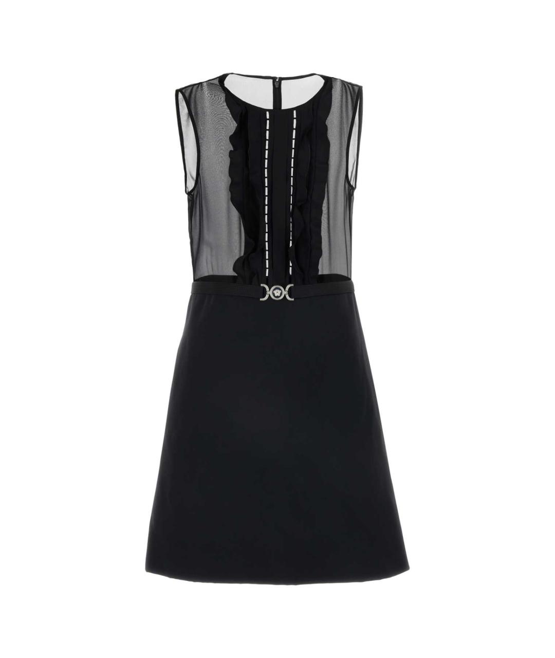 VERSACE Черное шелковое повседневное платье, фото 1