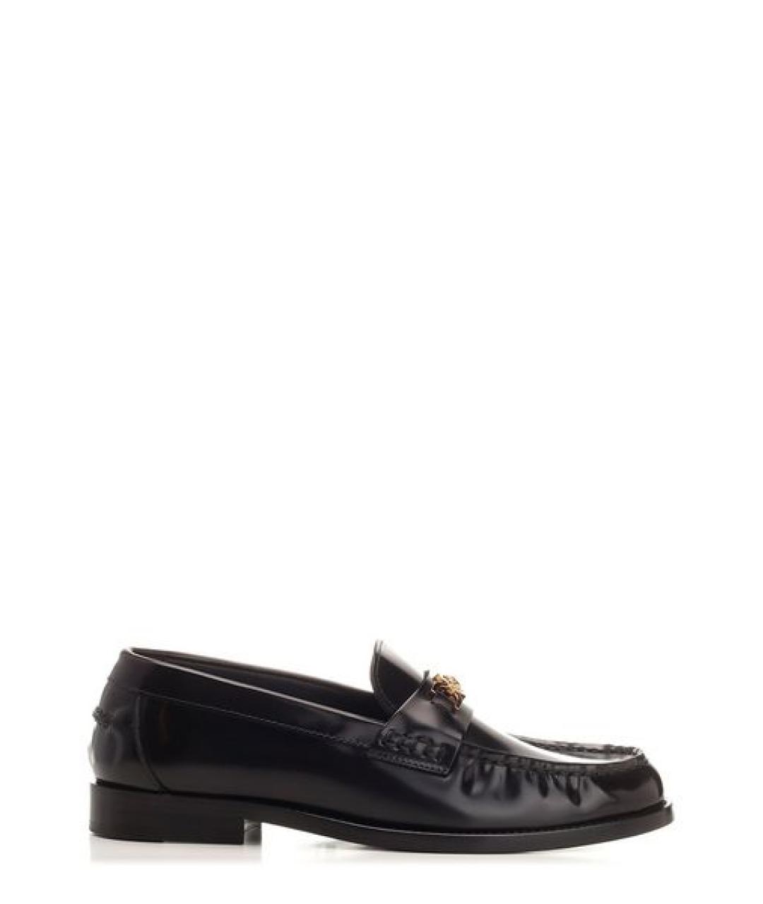 VERSACE Черные кожаные лоферы, фото 1