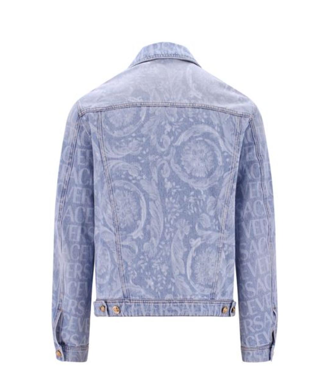VERSACE Голубая хлопковая куртка, фото 2