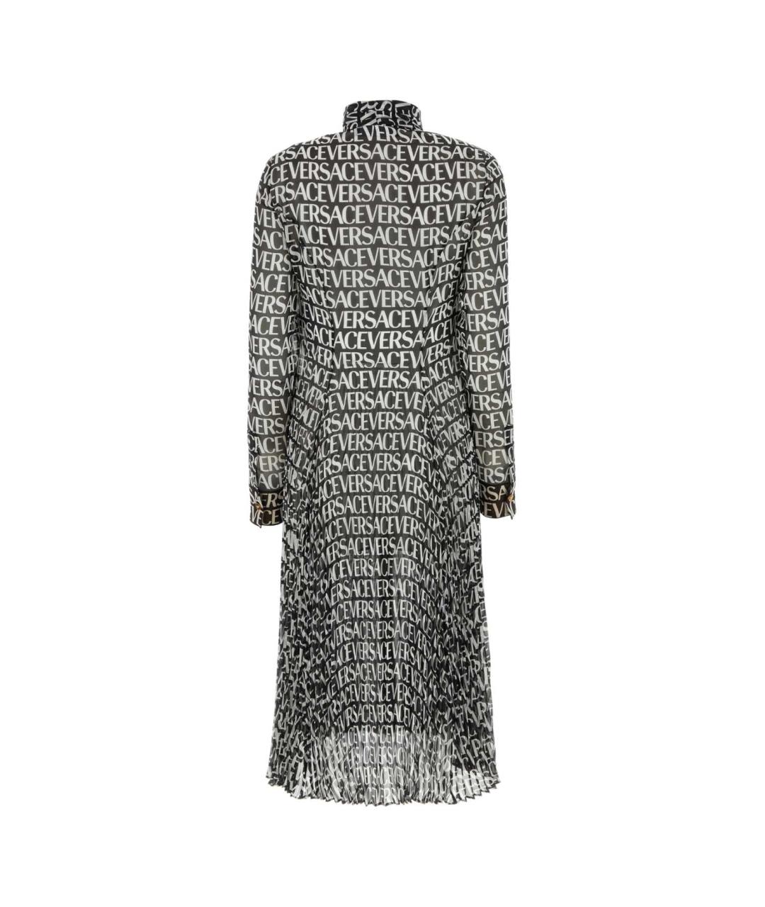 VERSACE Черное шелковое повседневное платье, фото 2