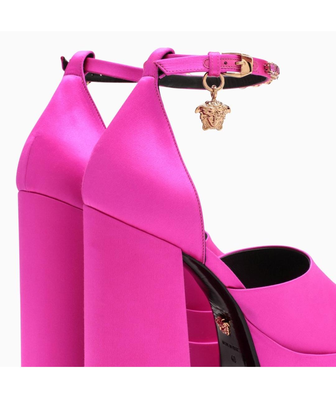 VERSACE Розовые кожаные туфли, фото 5