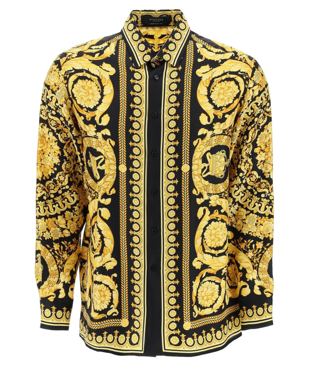 VERSACE Золотая шелковая рубашка, фото 1