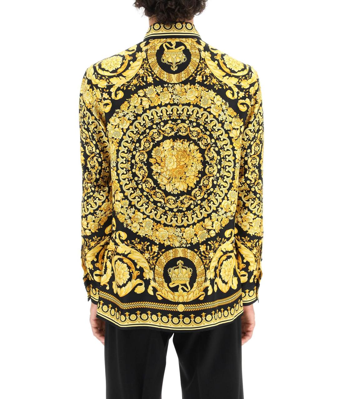 VERSACE Золотая шелковая рубашка, фото 3