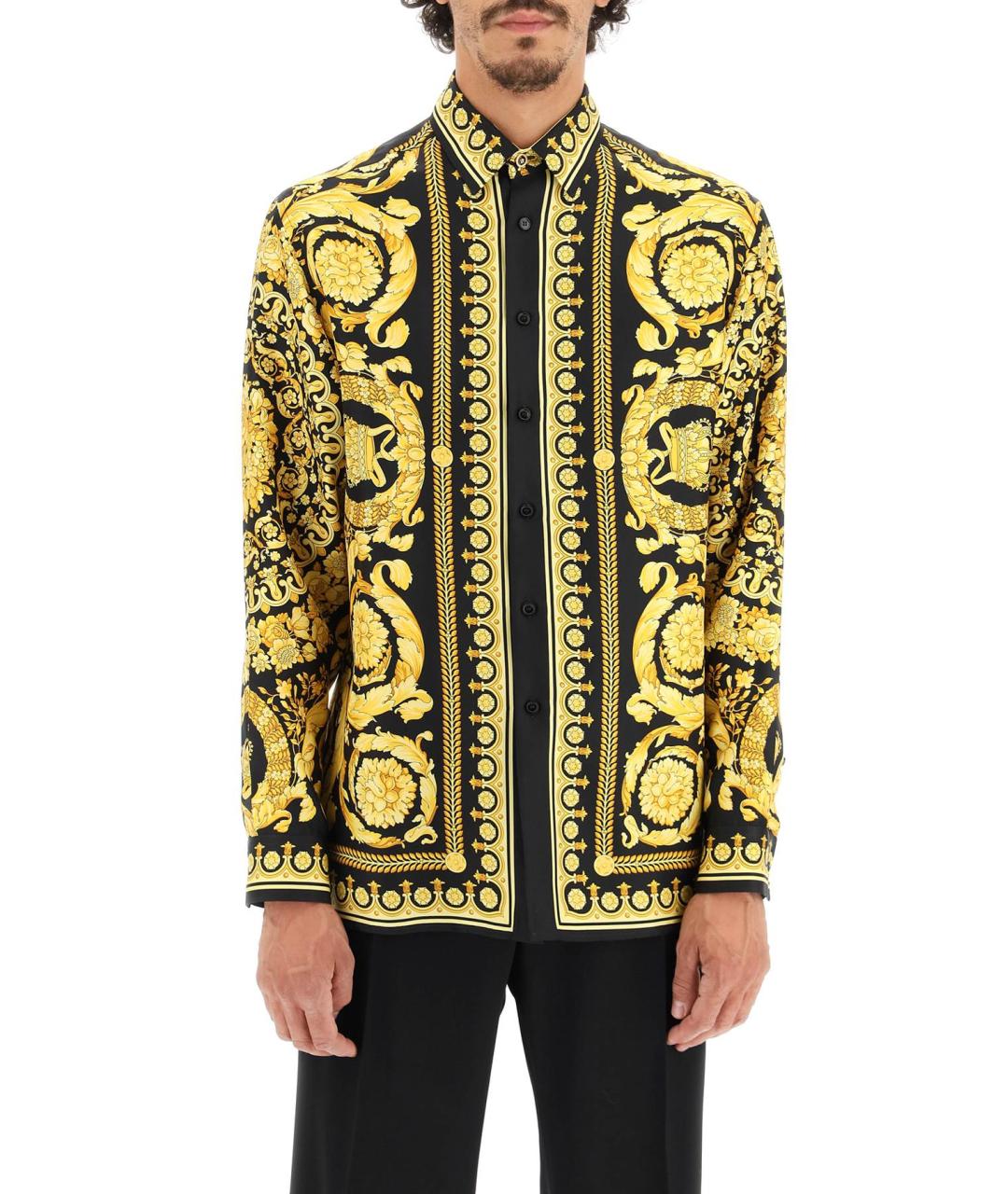 VERSACE Золотая шелковая рубашка, фото 2