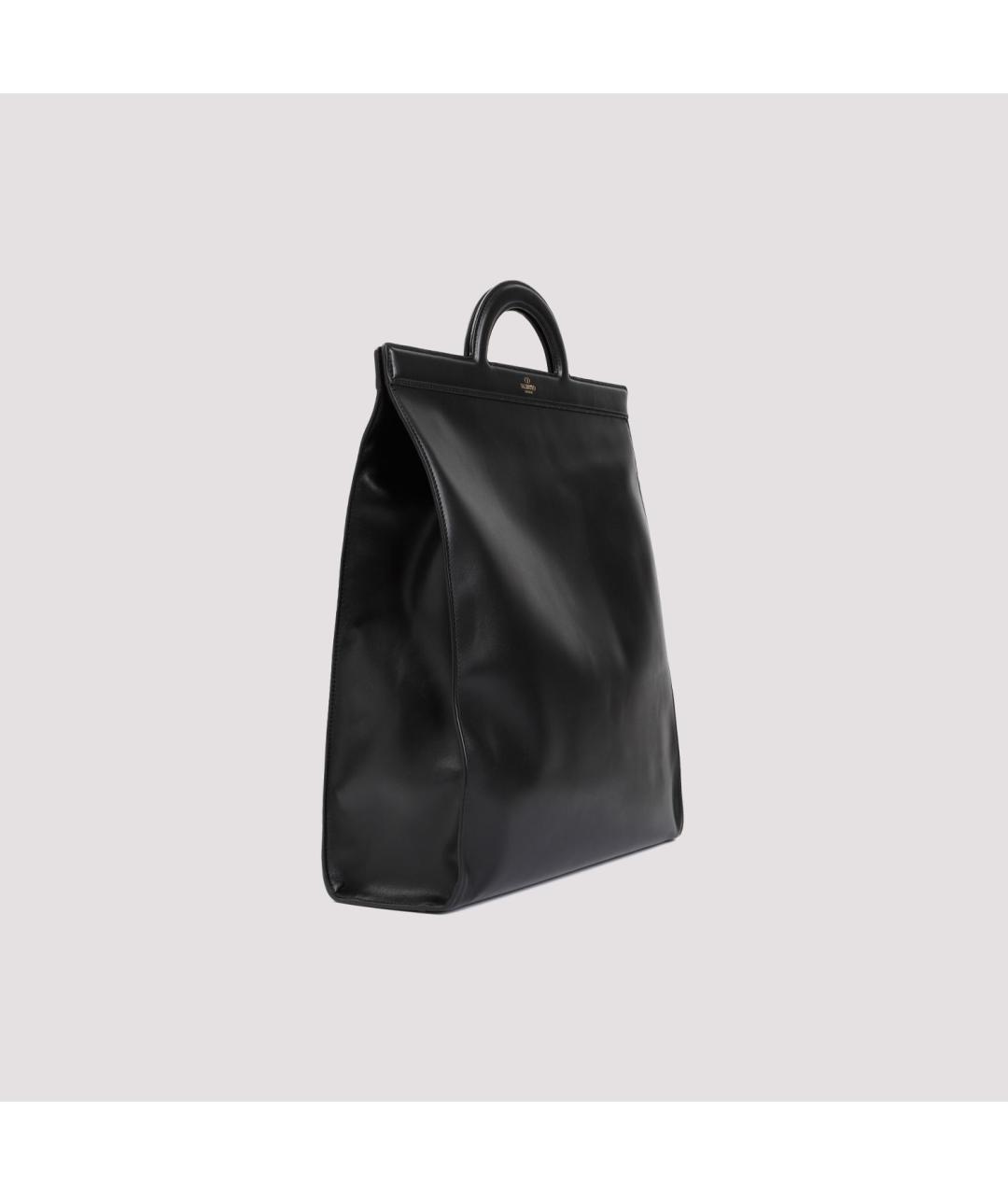 VALENTINO Черная кожаная сумка с короткими ручками, фото 4