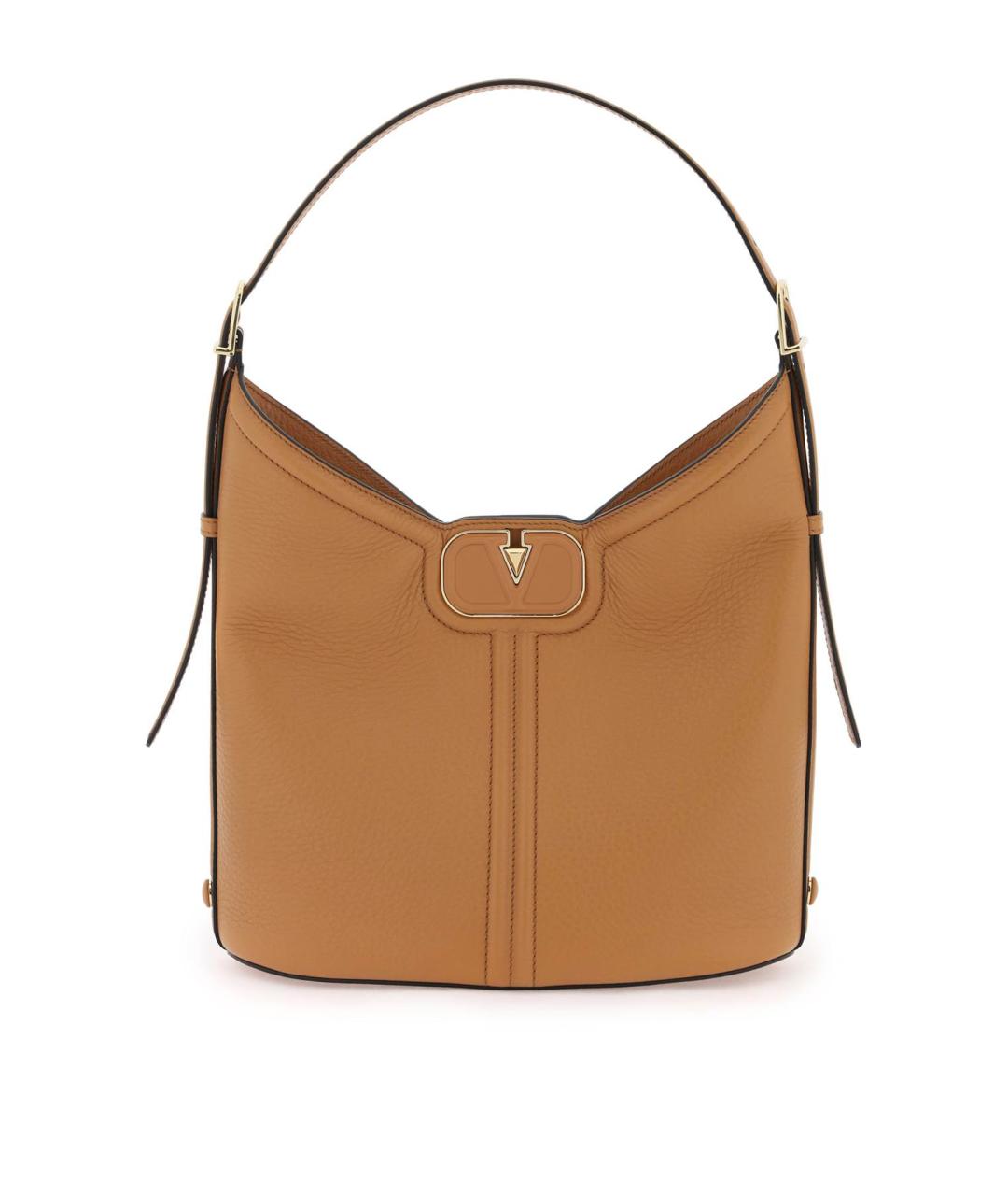 VALENTINO Коричневая кожаная сумка с короткими ручками, фото 2