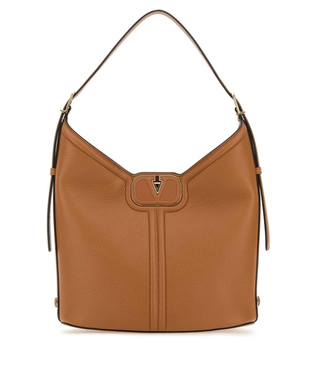 VALENTINO Коричневая кожаная сумка с короткими ручками, фото 1