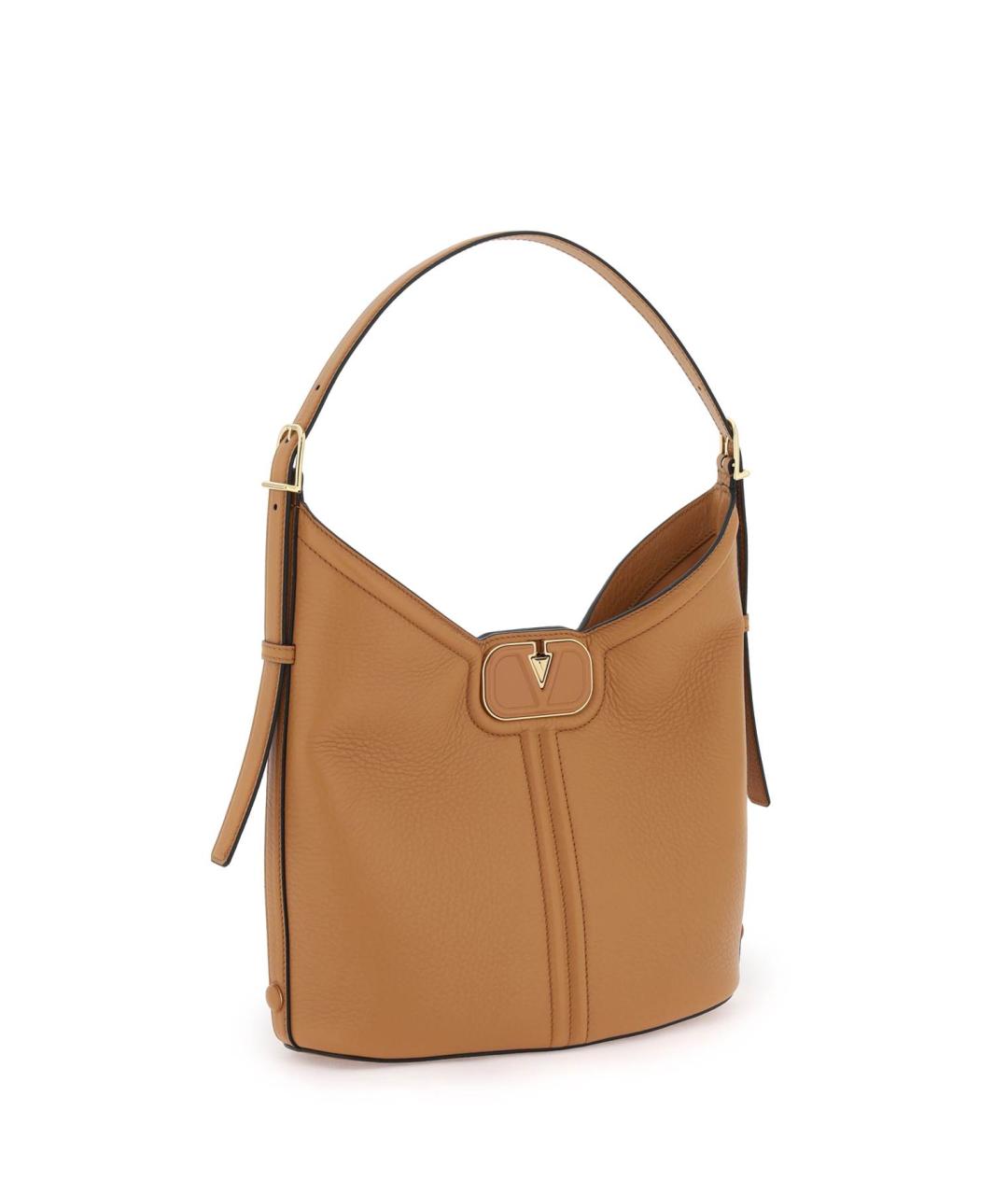 VALENTINO Коричневая кожаная сумка с короткими ручками, фото 4