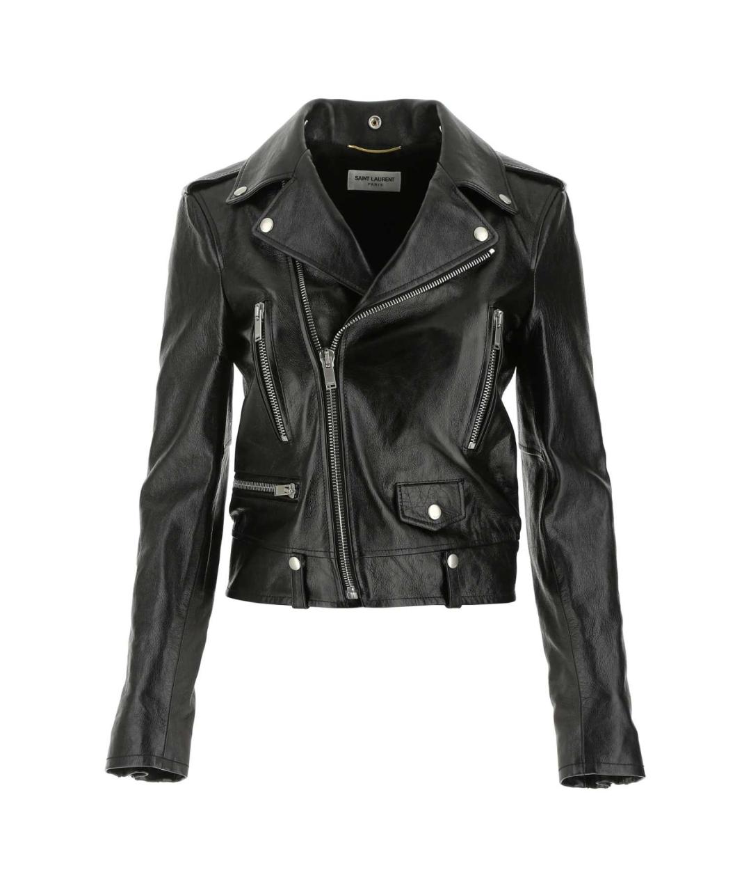 SAINT LAURENT Черная кожаная куртка, фото 1