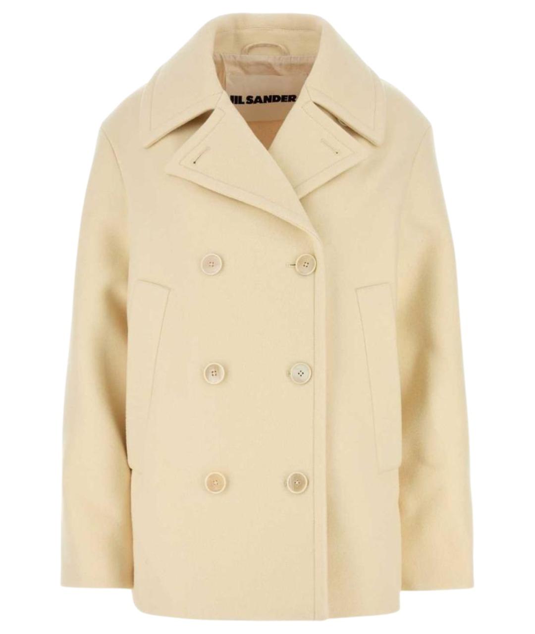 JIL SANDER Желтое шерстяное пальто, фото 1