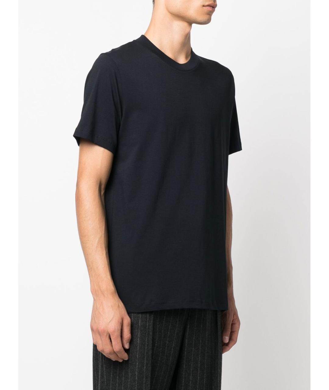 JIL SANDER Черная хлопковая футболка, фото 2