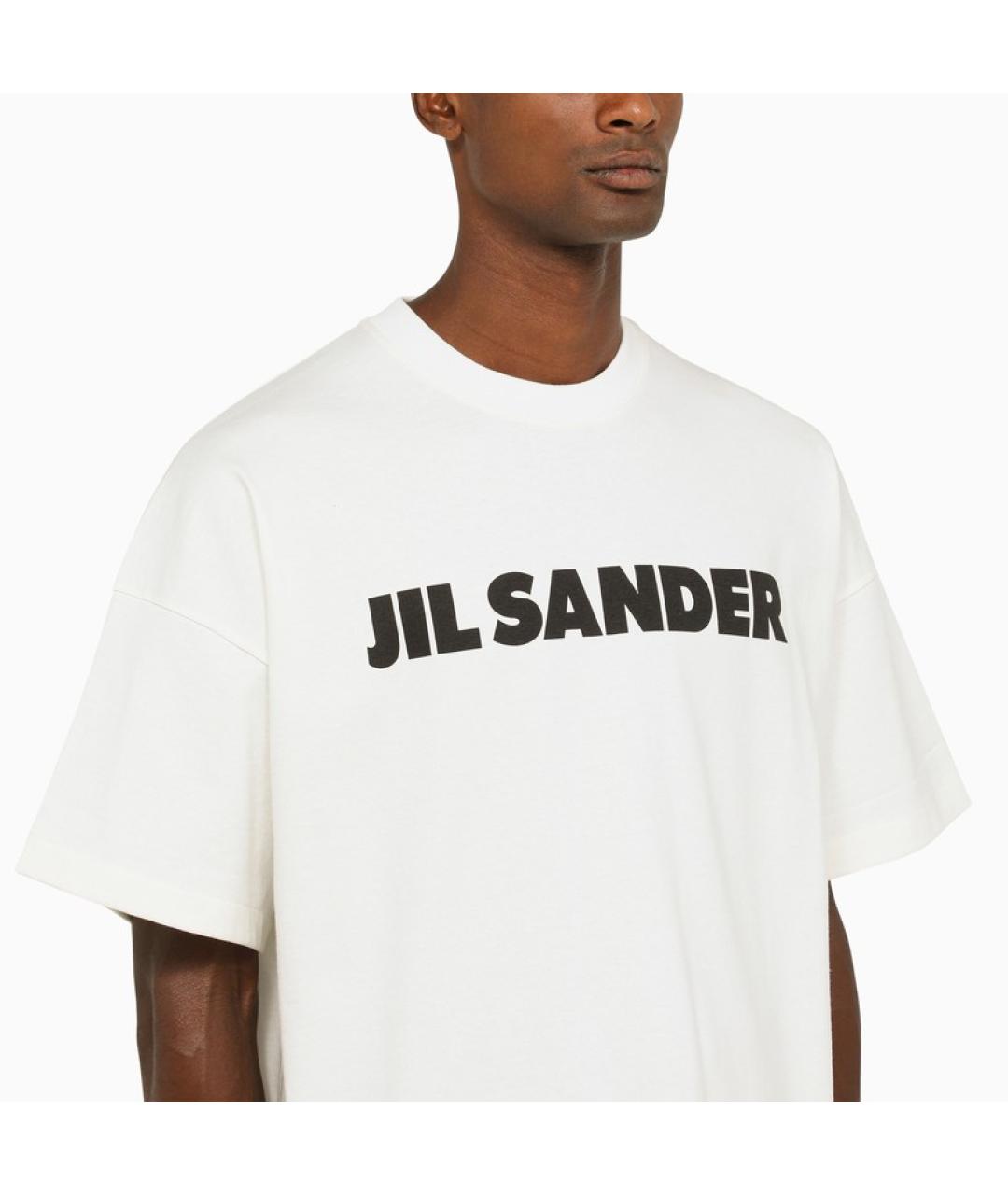 JIL SANDER Белая хлопковая футболка, фото 4