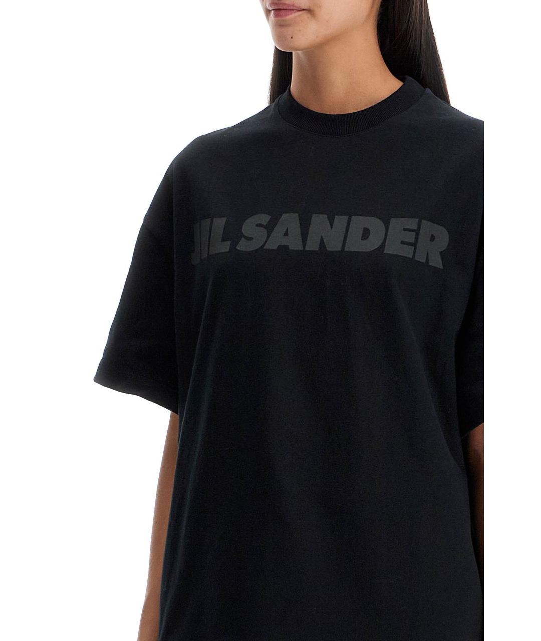 JIL SANDER Черная хлопковая футболка, фото 4