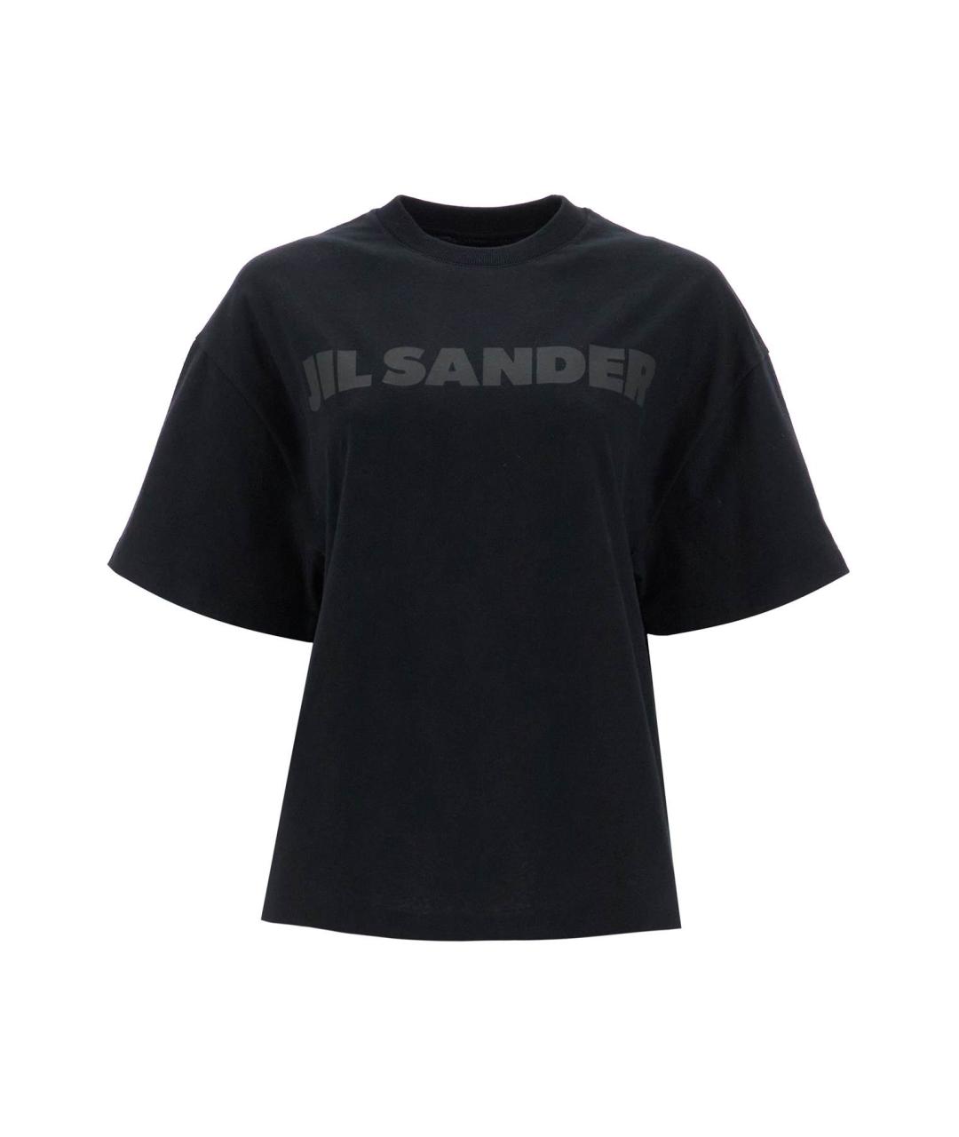 JIL SANDER Черная хлопковая футболка, фото 1