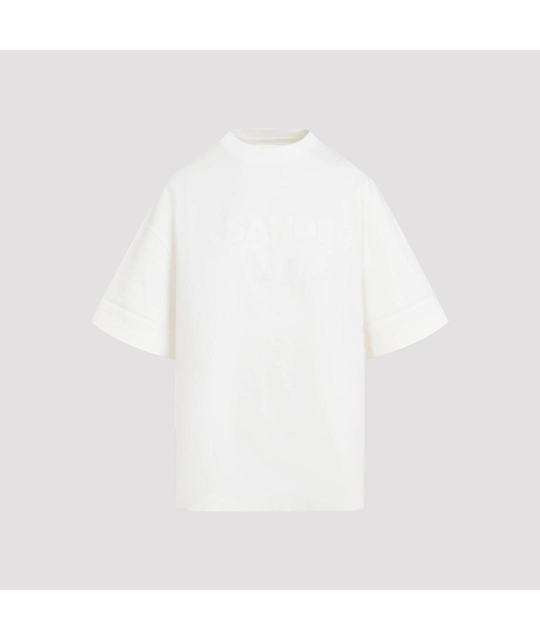 JIL SANDER Белая хлопковая футболка, фото 2