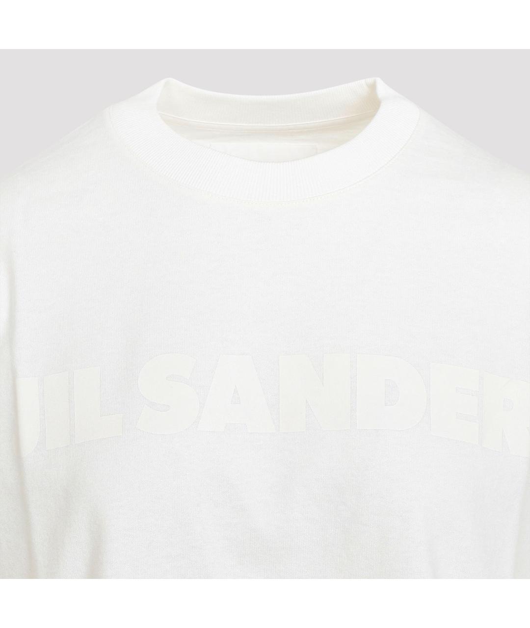 JIL SANDER Белая хлопковая футболка, фото 4