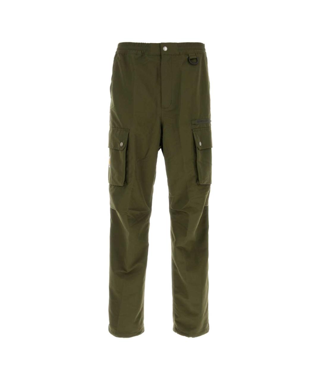 CARHARTT WIP Зеленые полиэстеровые прямые брюки, фото 1