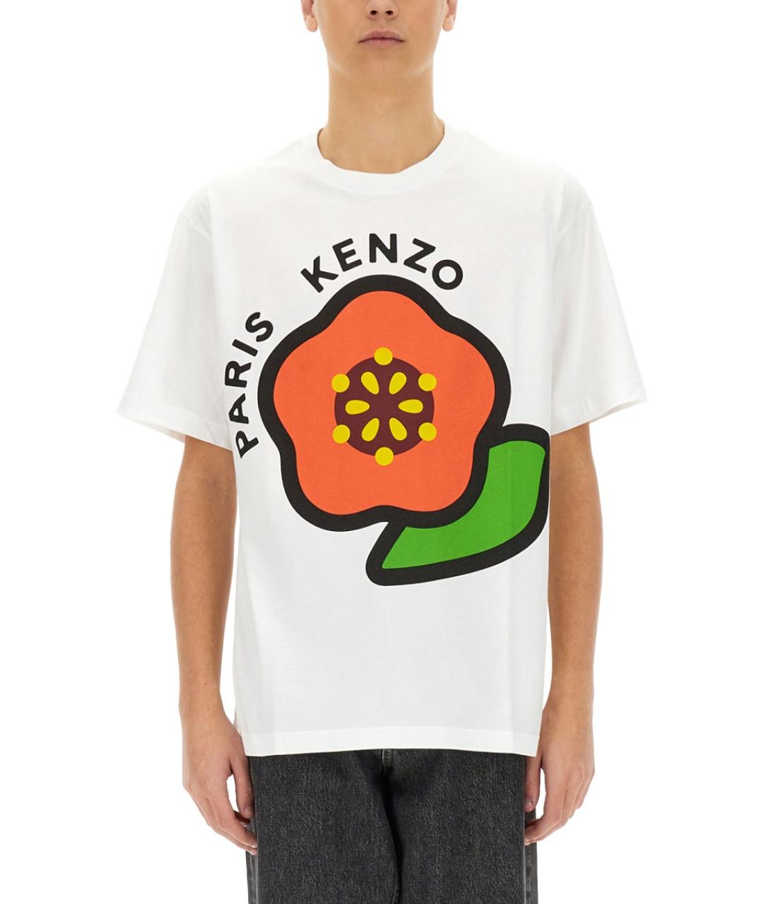 KENZO Белая хлопковая футболка, фото 2