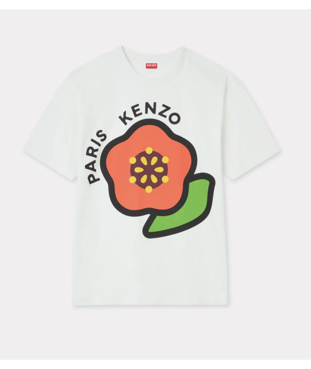 KENZO Белая хлопковая футболка, фото 6