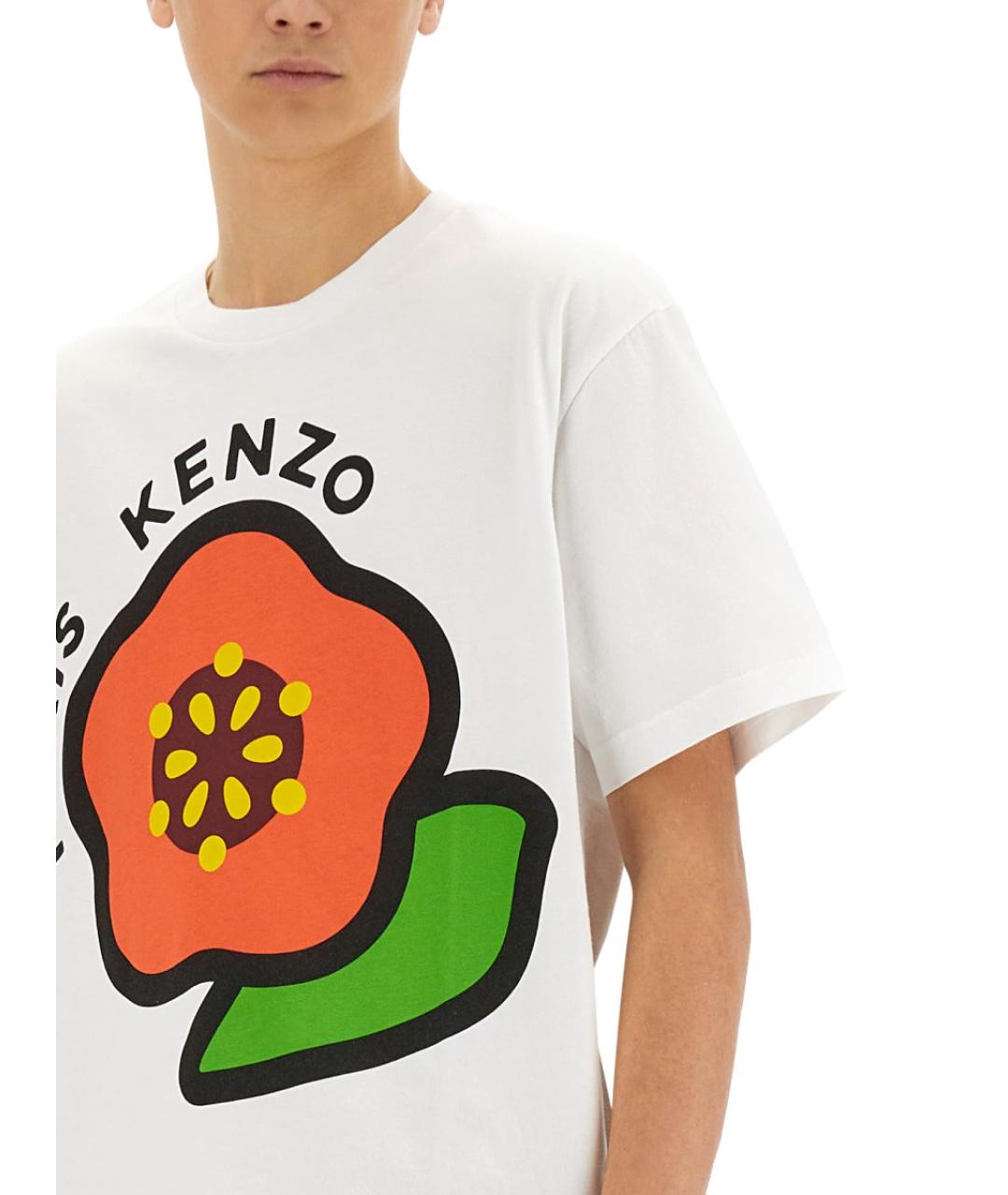 KENZO Белая хлопковая футболка, фото 3