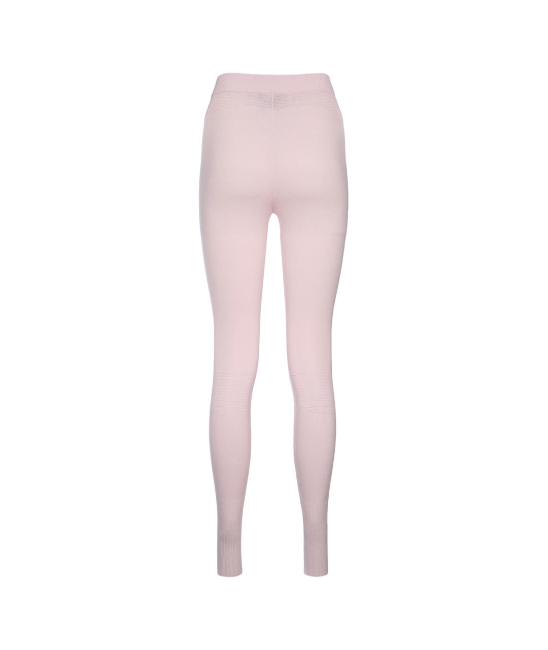 LORO PIANA Розовые шерстяные леггинсы и велосипедки, фото 2