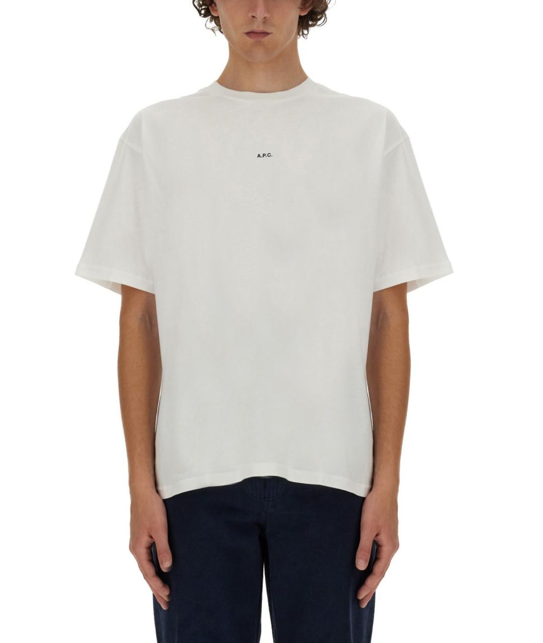 A.P.C. Белая хлопковая футболка, фото 2