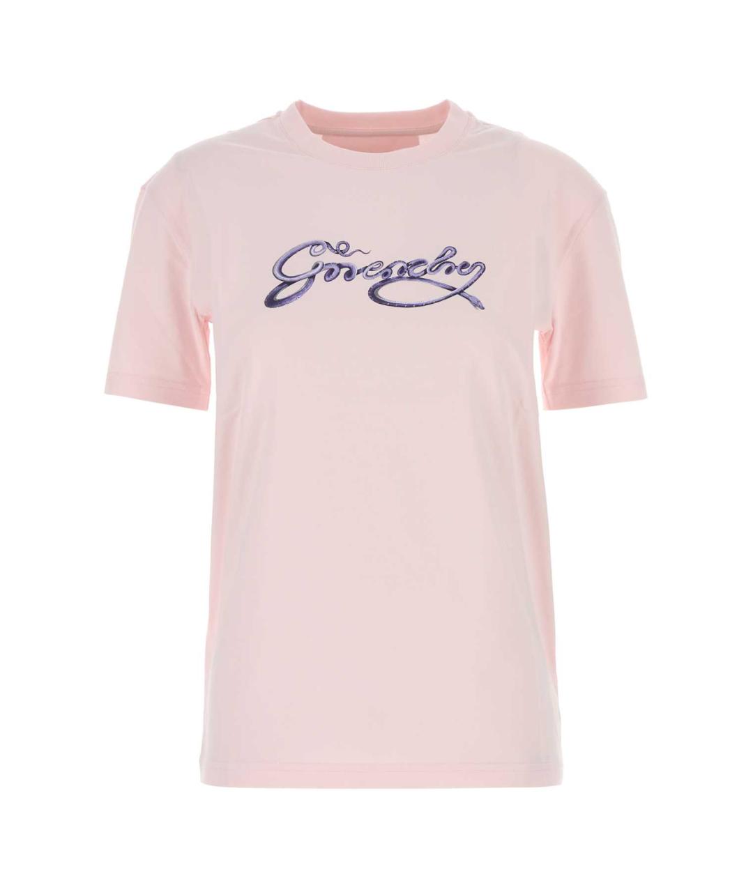 GIVENCHY Розовая хлопковая футболка, фото 1