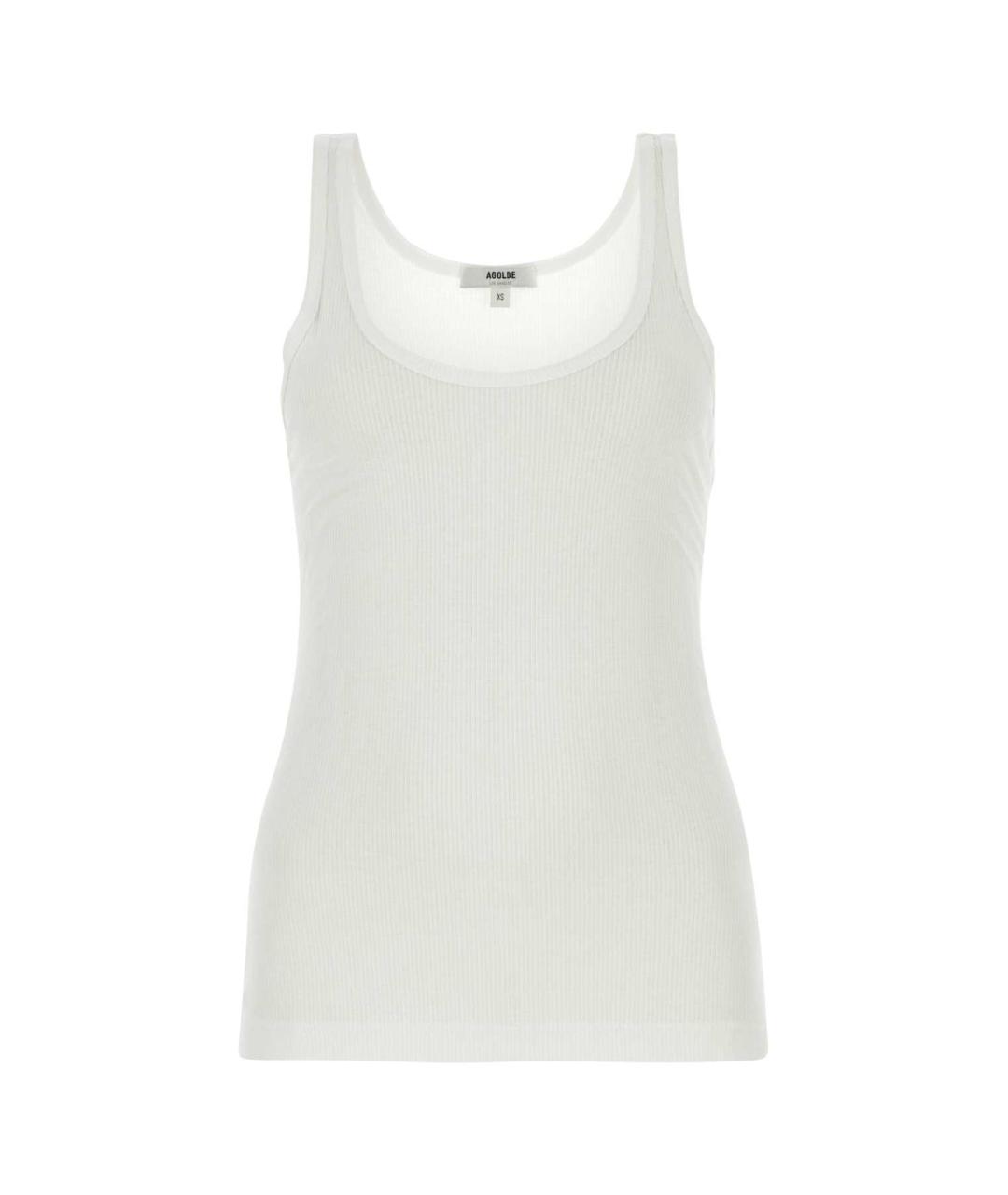 AGOLDE Белая вискозная майка, фото 1