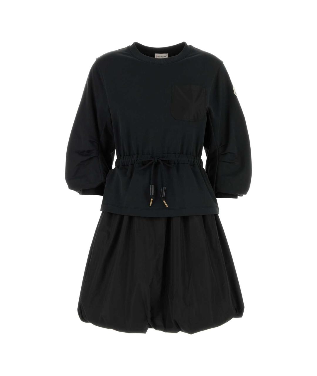 MONCLER Черное хлопковое повседневное платье, фото 1