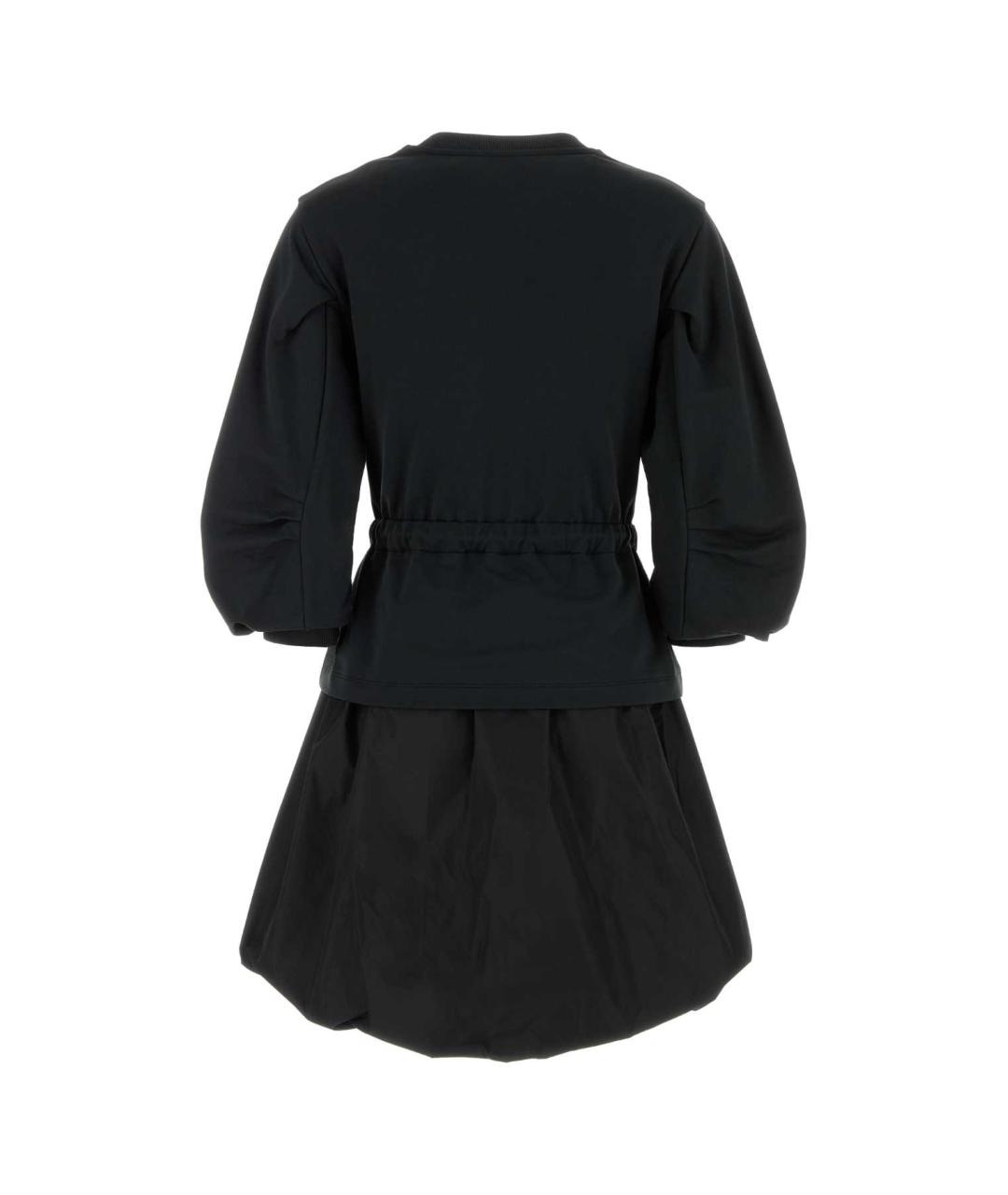 MONCLER Черное хлопковое повседневное платье, фото 2