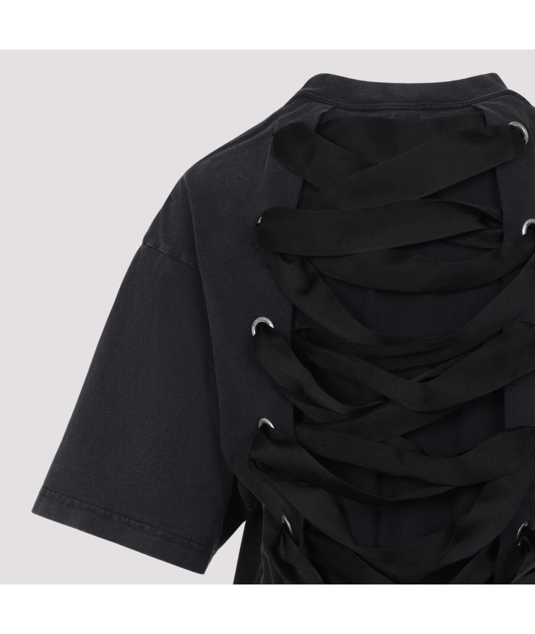 BALENCIAGA Антрацитовая хлопковая футболка, фото 4
