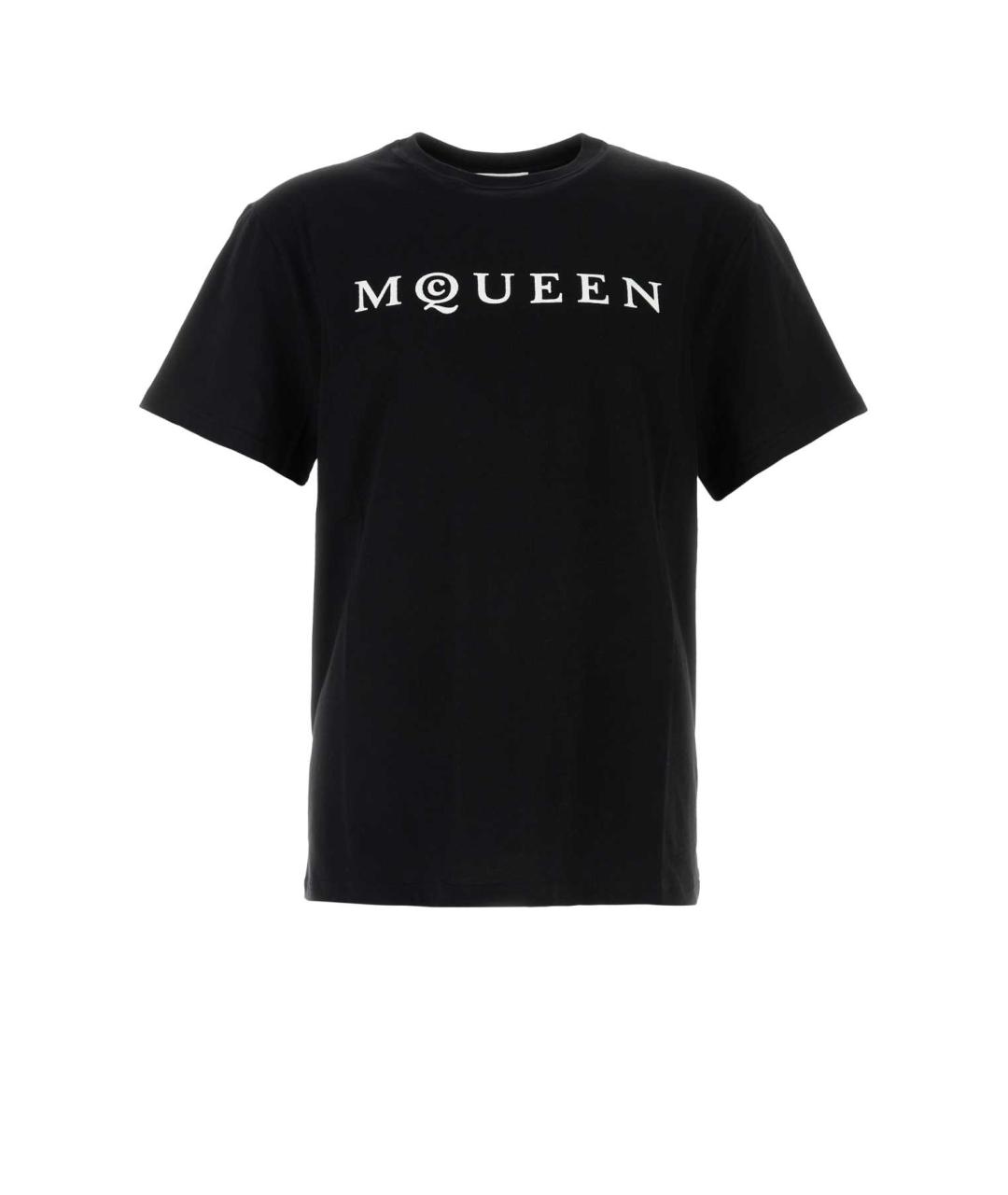 ALEXANDER MCQUEEN Черная хлопковая футболка, фото 1