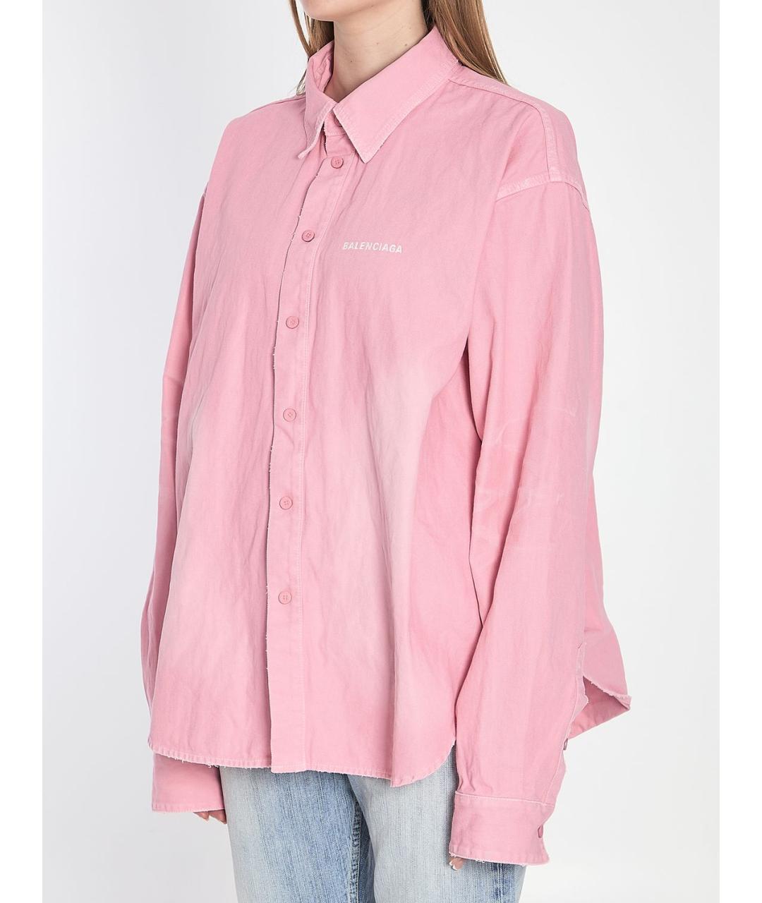 BALENCIAGA Розовая хлопковая рубашка, фото 3
