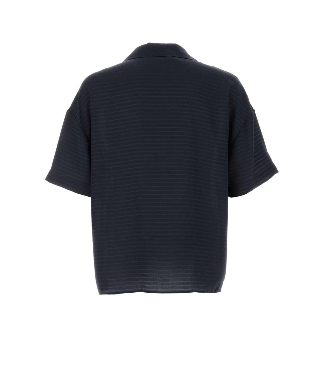 SAINT LAURENT Темно-синяя шелковая футболка, фото 2