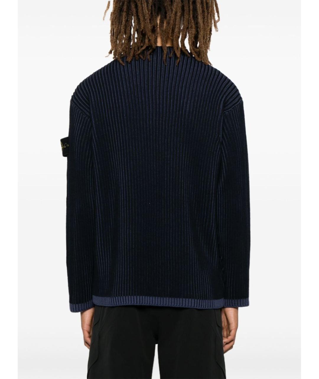 STONE ISLAND Темно-синий шерстяной джемпер / свитер, фото 4