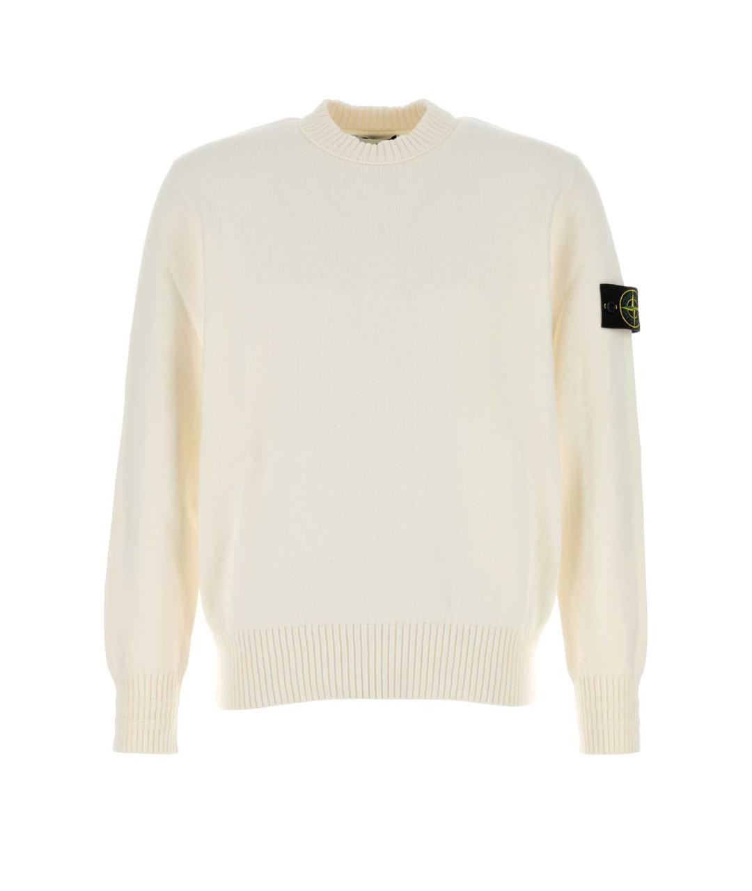 STONE ISLAND Бежевый хлопковый джемпер / свитер, фото 1