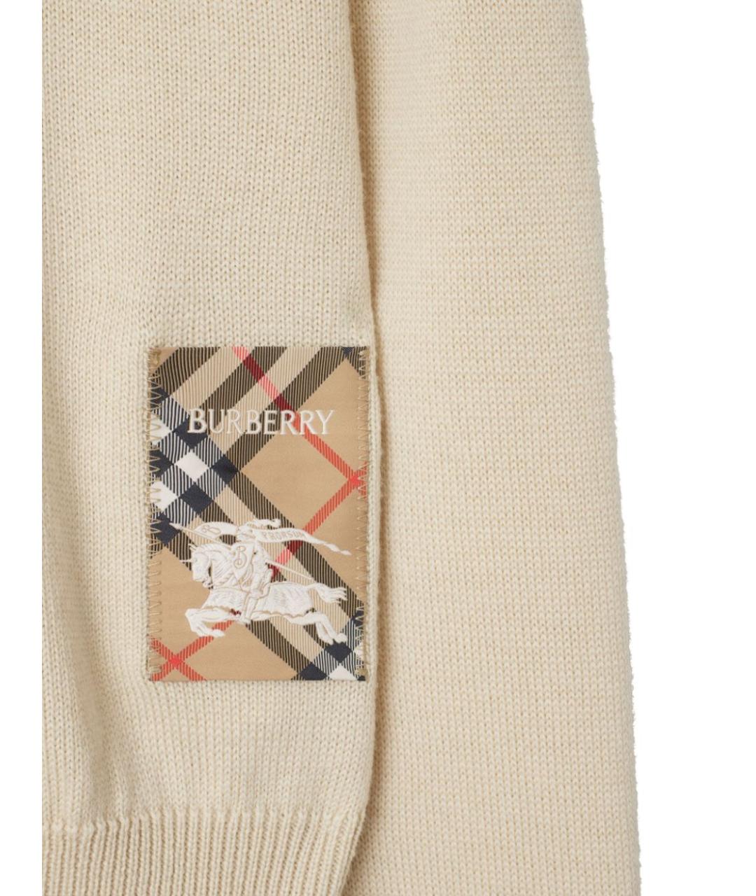 BURBERRY Бежевый шерстяной джемпер / свитер, фото 3