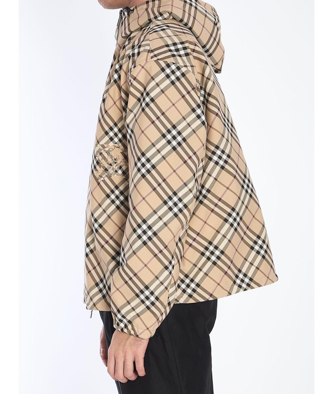 BURBERRY Бежевая полиэстеровая куртка, фото 4