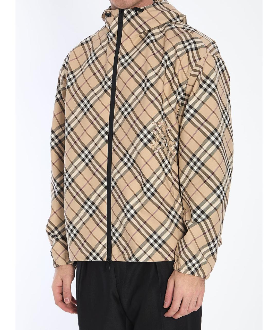 BURBERRY Бежевая полиэстеровая куртка, фото 3