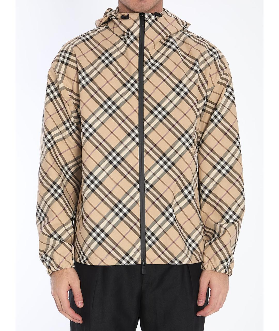 BURBERRY Бежевая полиэстеровая куртка, фото 2