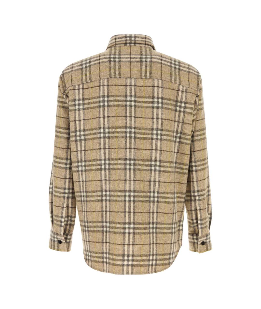 BURBERRY Бежевая шерстяная рубашка, фото 2