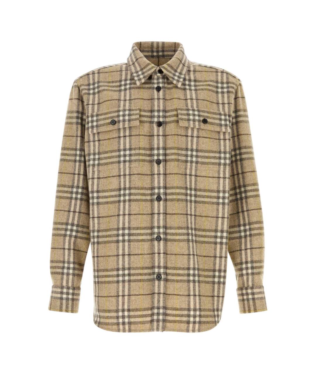 BURBERRY Бежевая шерстяная рубашка, фото 1