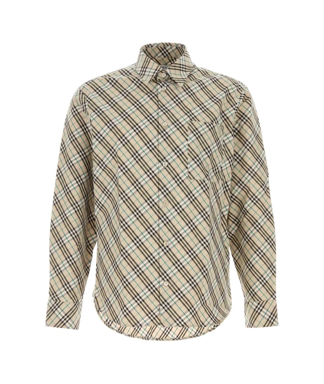 BURBERRY Бежевая хлопковая рубашка, фото 1
