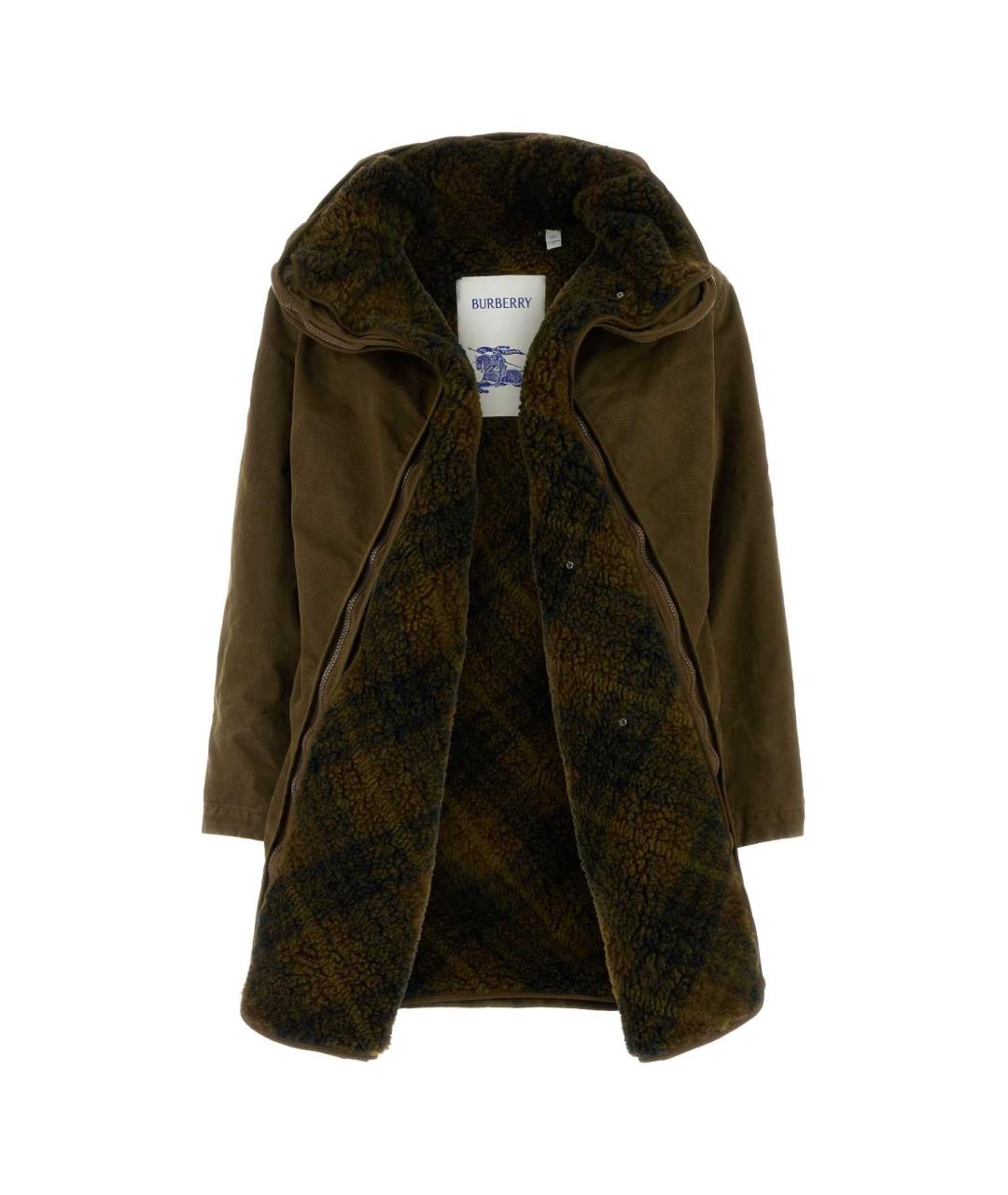 BURBERRY Зеленая полиэстеровая парка, фото 1