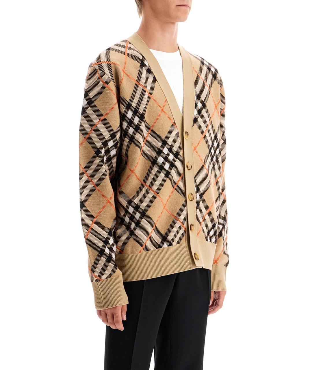 BURBERRY Бежевый шерстяной кардиган, фото 2