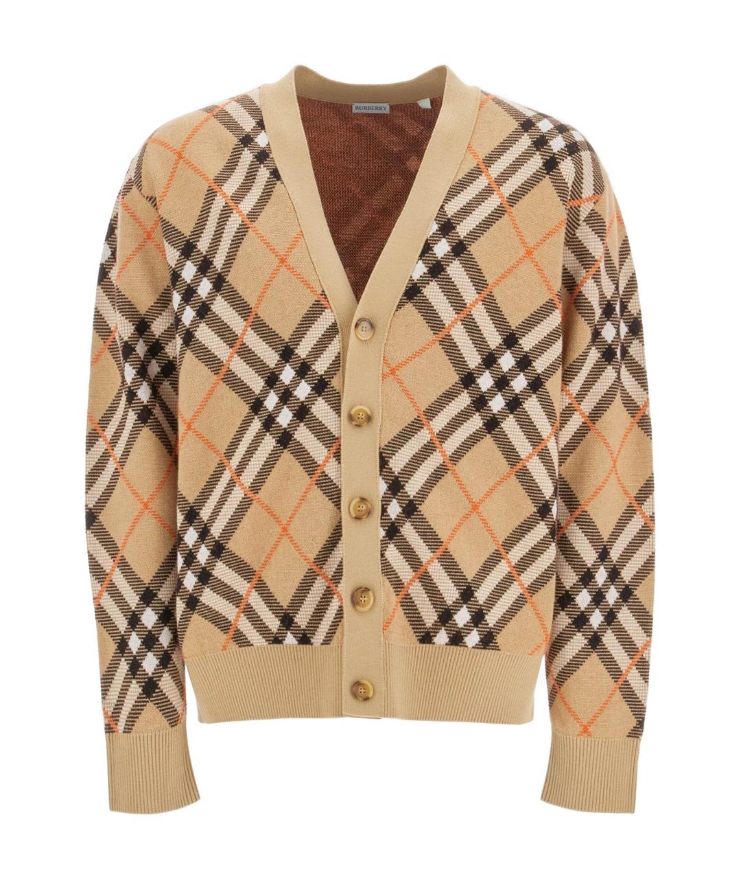 BURBERRY Бежевый шерстяной кардиган, фото 1