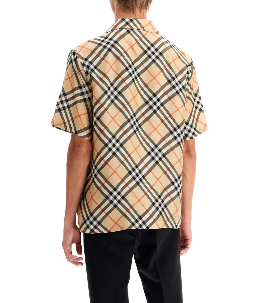 BURBERRY Бежевая шелковая рубашка, фото 3
